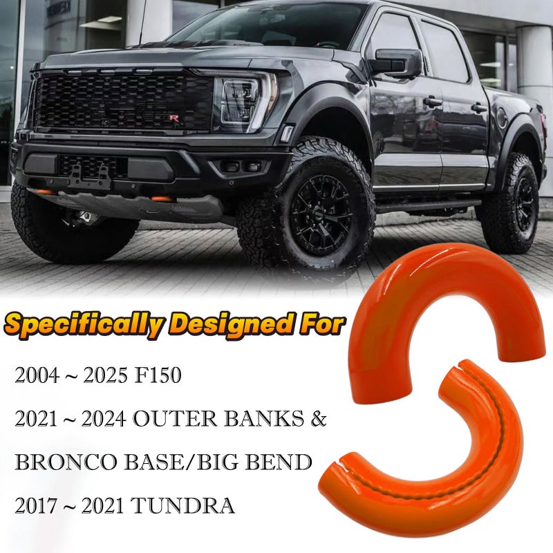أغطية خطاف السحب المخصصة تناسب 2004-2024 Ford F150 2021-2024 Bronco Base/Big Bend/Outer Banks غطاء خطاف السحب متوافق مع ملحقات Toyota Tundra 2017-2021 (برتقالي ساطع) - Image 2